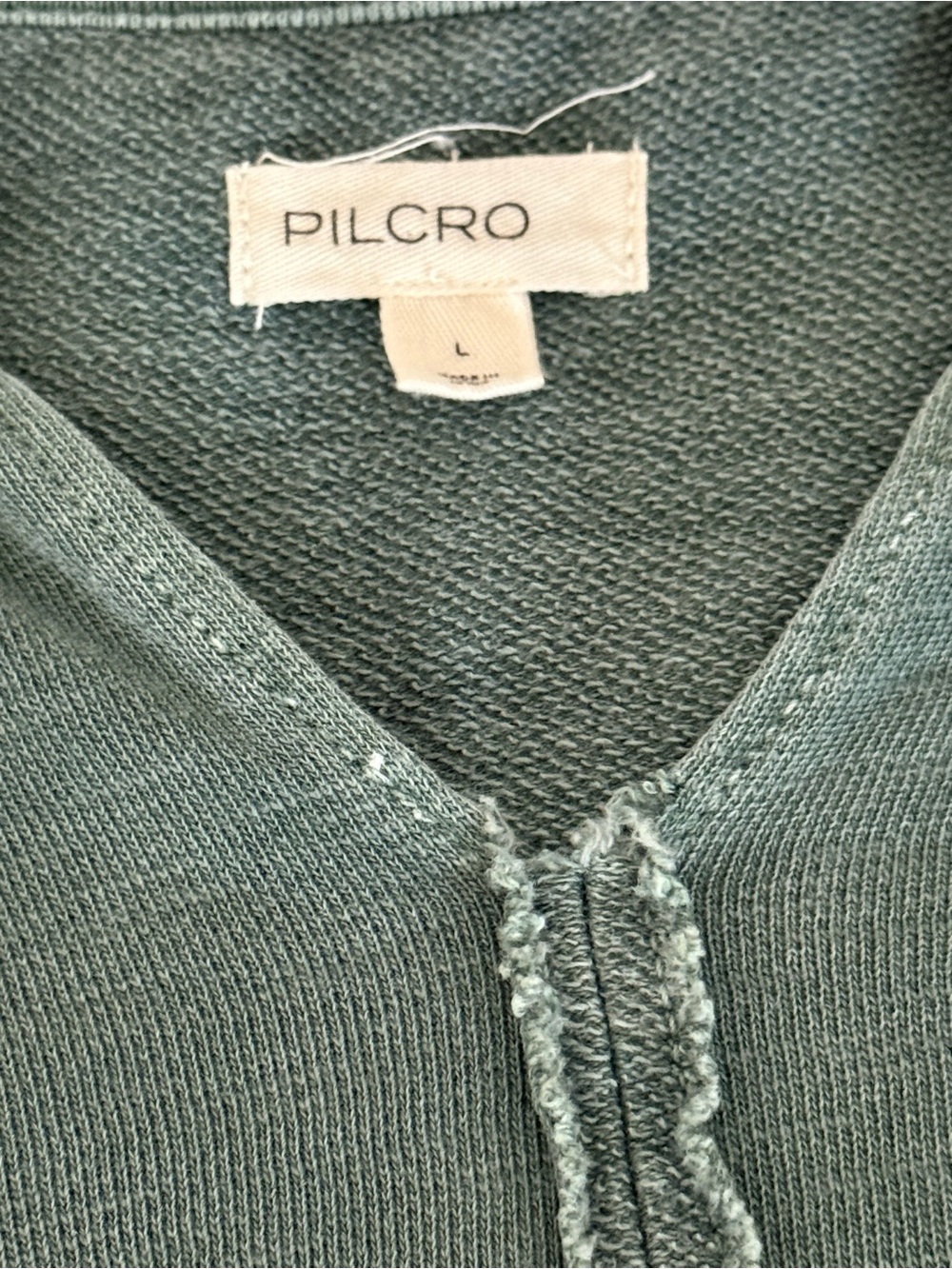 PILCRO for Anthropologie - Eyelet Long-Sleeve Cropped Top in Sage Green - Picture 6 of 7